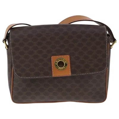 Pre-owned Celine Céline Macadam Brown Canvas Shoulder Bag ()