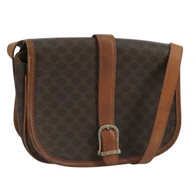 Pre-owned Celine Céline Macadam Brown Canvas Shoulder Bag ()