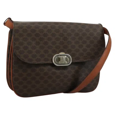Pre-owned Celine Céline Macadam Brown Canvas Shoulder Bag ()