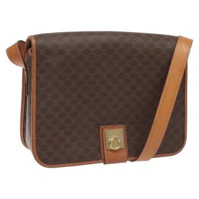 Pre-owned Celine Céline Macadam Brown Canvas Shoulder Bag ()