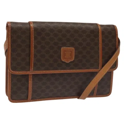 Pre-owned Celine Céline Macadam Brown Canvas Shoulder Bag ()