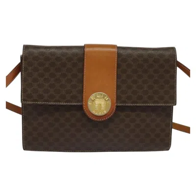 Pre-owned Celine Céline Macadam Brown Canvas Shoulder Bag ()