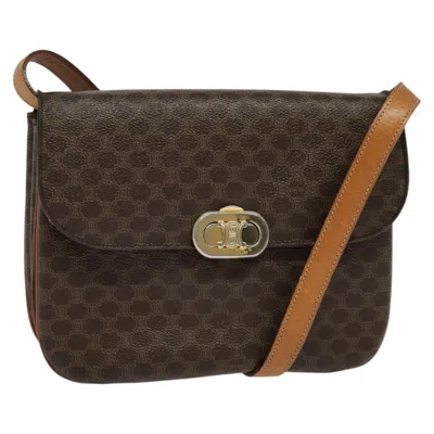 Pre-owned Celine Céline Macadam Brown Canvas Shoulder Bag ()