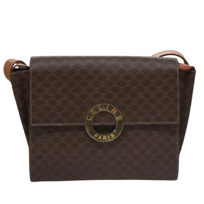 Pre-owned Celine Céline Macadam Brown Canvas Shoulder Bag ()
