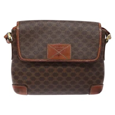 Pre-owned Celine Céline Macadam Brown Canvas Shoulder Bag ()