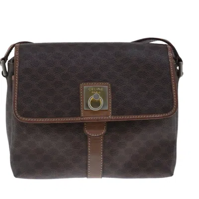 Pre-owned Celine Céline Macadam Brown Canvas Shoulder Bag ()