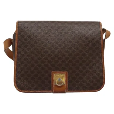Pre-owned Celine Céline Macadam Brown Canvas Shoulder Bag ()