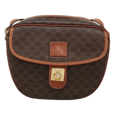 Pre-owned Celine Céline Macadam Brown Canvas Shoulder Bag ()