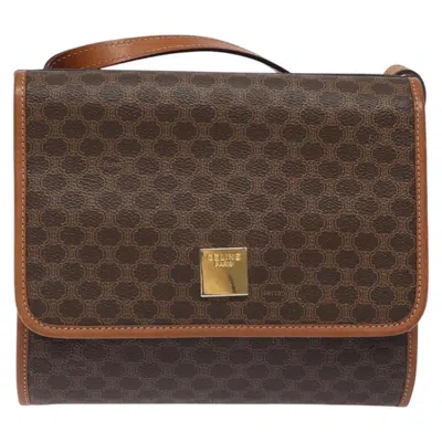 Pre-owned Celine Céline Macadam Brown Canvas Shoulder Bag ()