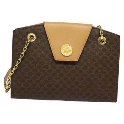 Pre-owned Celine Céline Macadam Brown Canvas Shoulder Bag ()