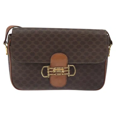 Pre-owned Celine Céline Macadam Brown Canvas Shoulder Bag ()
