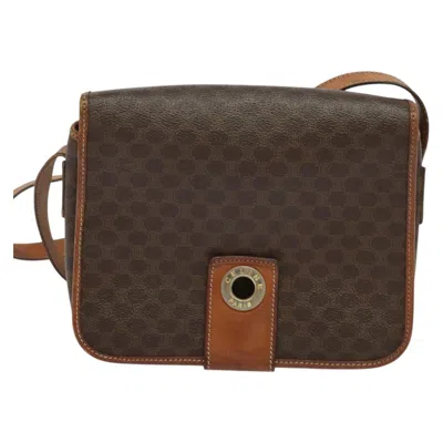 Pre-owned Celine Céline Macadam Brown Canvas Shoulder Bag ()