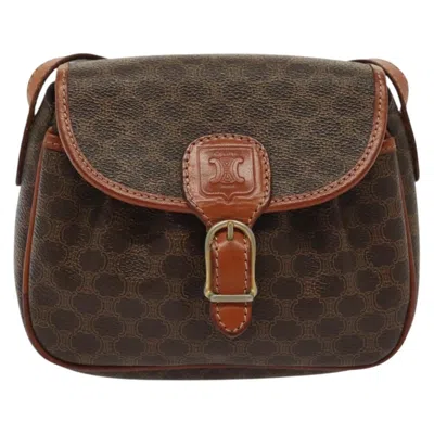 Pre-owned Celine Céline Macadam Brown Canvas Shoulder Bag ()