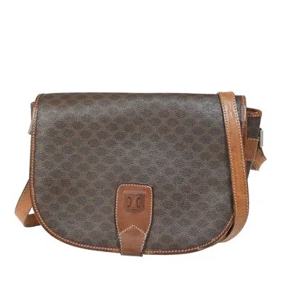 Pre-owned Celine Céline Macadam Brown Canvas Shoulder Bag ()