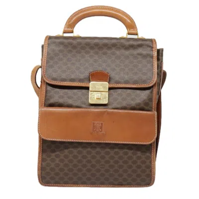 Pre-owned Celine Céline Macadam Brown Canvas Shoulder Bag ()