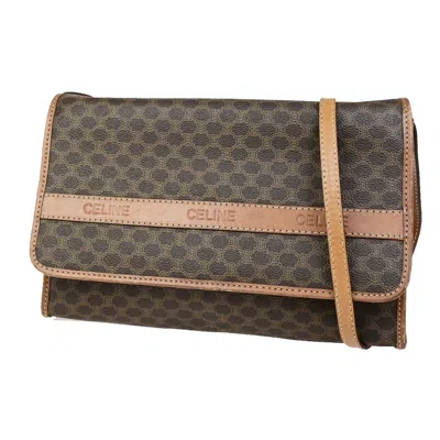 Pre-owned Celine Céline Macadam Brown Canvas Shoulder Bag ()