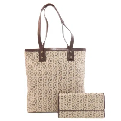 Pre-owned Celine Macadam Brown Canvas Tote Bag ()
