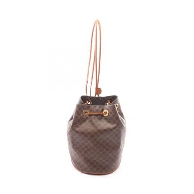Pre-owned Celine Macadam Brown Coated Canvas Backpack Handbag ()