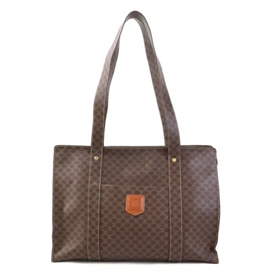 Pre-owned Celine Macadam Brown Coated Canvas Shoulder Bag ()