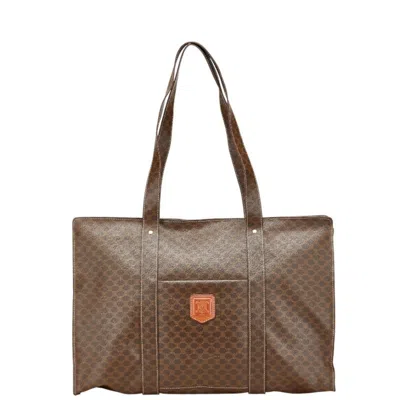 Pre-owned Celine Macadam Brown Leather Tote Bag ()