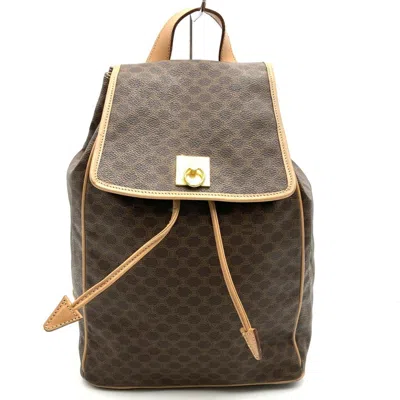 Pre-owned Celine Macadam Brown Pvc Backpack ()