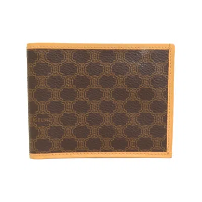 Pre-owned Celine Macadam Brown Pvc Bill Wallet (bi-fold) ()