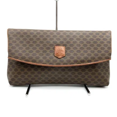 Pre-owned Celine Macadam Brown Pvc Clutch Bag ()