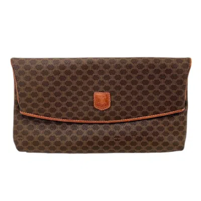Pre-owned Celine Macadam Brown Pvc Clutch Bag ()