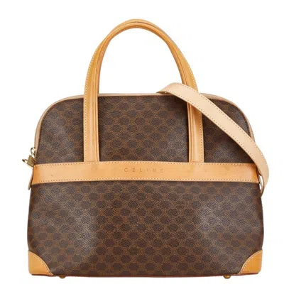 Pre-owned Celine Macadam Brown Pvc Handbag Shoulder Bag ()