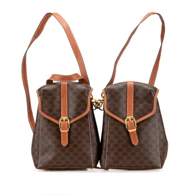 Pre-owned Celine Macadam Brown Pvc Leather Backpack ()