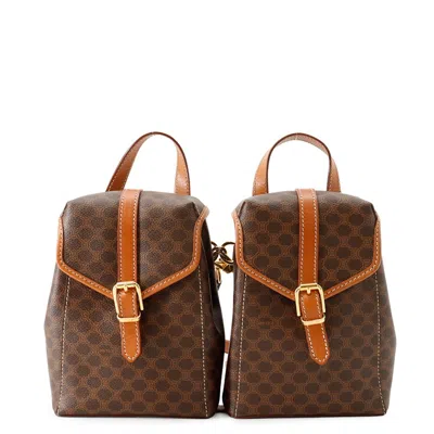 Pre-owned Celine Macadam Brown Pvc Leather Backpack ()