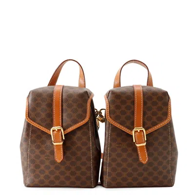 Pre-owned Celine Macadam Brown Pvc Leather Backpack ()