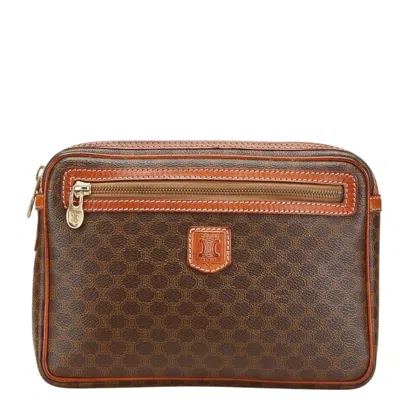 Pre-owned Celine Macadam Brown Pvc Leather Clutch Bag ()