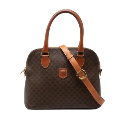 Pre-owned Celine Macadam Brown Pvc Leather Handbag Shoulder Bag ()
