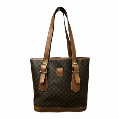 Pre-owned Celine Macadam Brown Pvc Leather Handbag Tote Bag ()