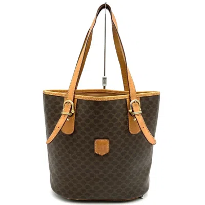 Pre-owned Celine Macadam Brown Pvc Leather Handbag Tote Bag ()