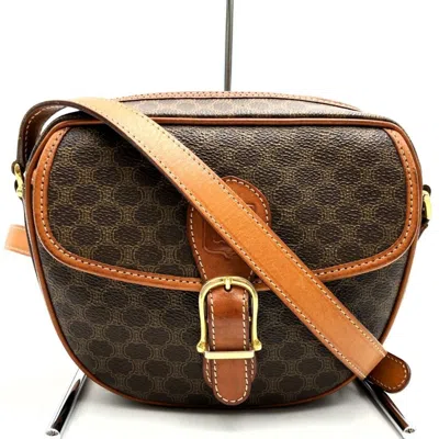Pre-owned Celine Macadam Brown Pvc Leather Pochette Shoulder Bag ()