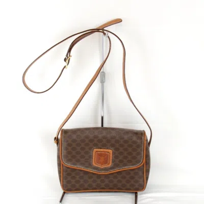 Pre-owned Celine Macadam Brown Pvc Leather Shoulder Bag ()
