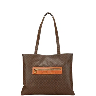 Pre-owned Celine Macadam Brown Pvc Leather Shoulder Bag Tote Bag ()