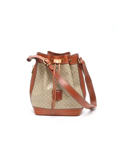 Celine Céline Macadam Bucket Bag In Brown