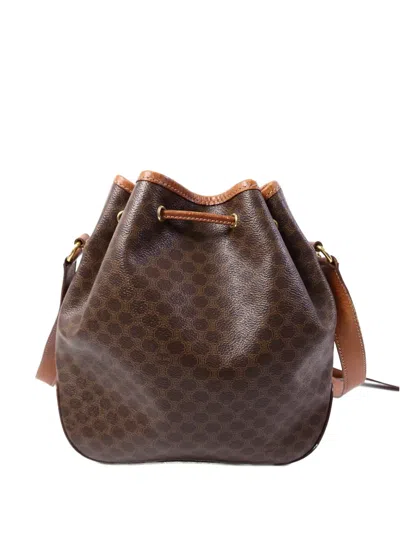 Pre-owned Celine Macadam Bucket Bag In Brown