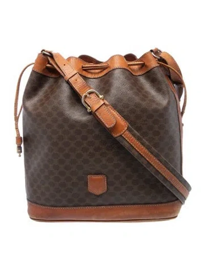 Pre-owned Celine Macadam Bucket Bag In Brown