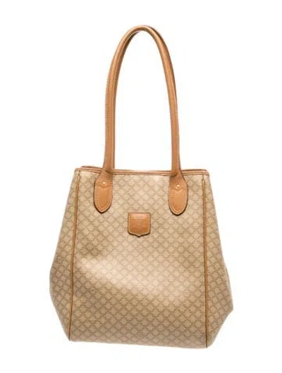 Pre-owned Celine Macadam Bucket Bag Vintage In Neutral