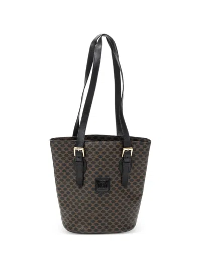 Pre-owned Celine Macadam Buckle Tote Bag In Black