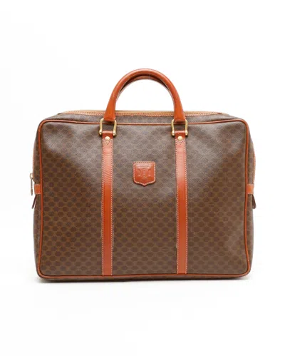 Celine Céline Macadam Business Bag In Brown