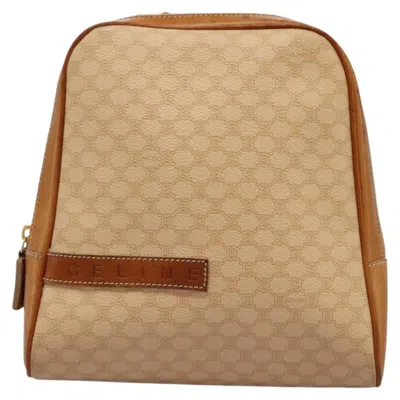 Pre-owned Celine Macadam Canvas Backpack Bag () In Beige