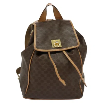 Pre-owned Celine Macadam Canvas Backpack Bag () In Brown