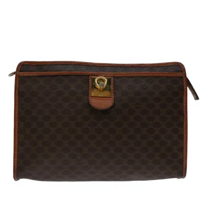 Pre-owned Celine Macadam Canvas Clutch Bag () In Brown