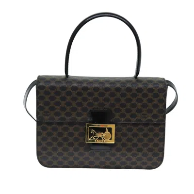 Pre-owned Celine Macadam Canvas Handbag () In Black