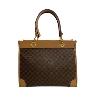 Pre-owned Celine Macadam Canvas Handbag () In Brown
